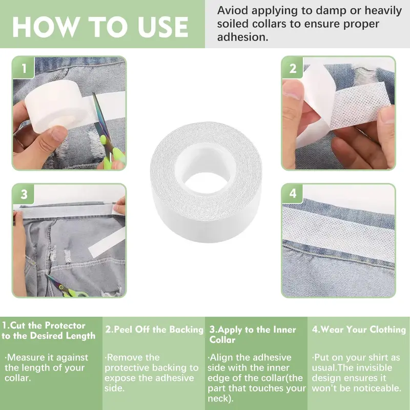 🔥Last Day 50% OFF🔥2 Rolls Invisible Sweat Pads & Collar Protectors for Shirts – Unisex Sweat Guard